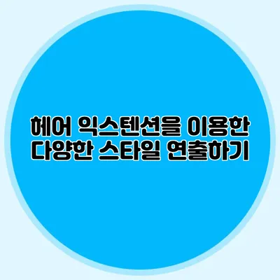 헤어 익스텐션을 이용한 다양한 스타일 연출하기